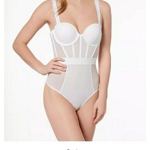 STUNNING NET sheer bliss thong bodysuit size 36D